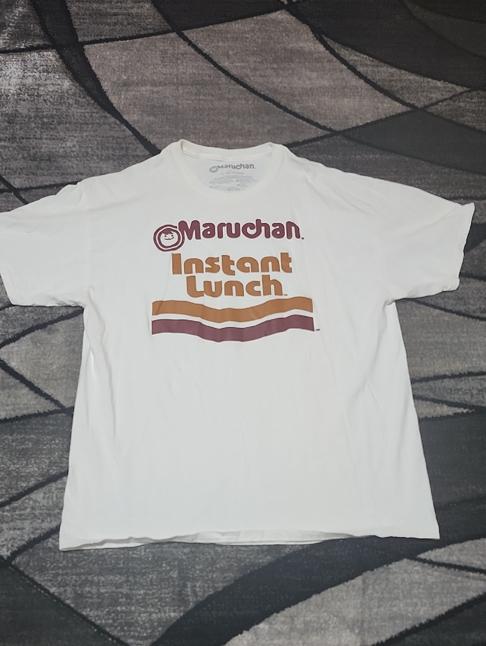 MARUCHAN ROMEN NOODLE INSTANT LUNCH WHITE COTTON CREW-NECK UNISEX TEE-SHIRT PR-F